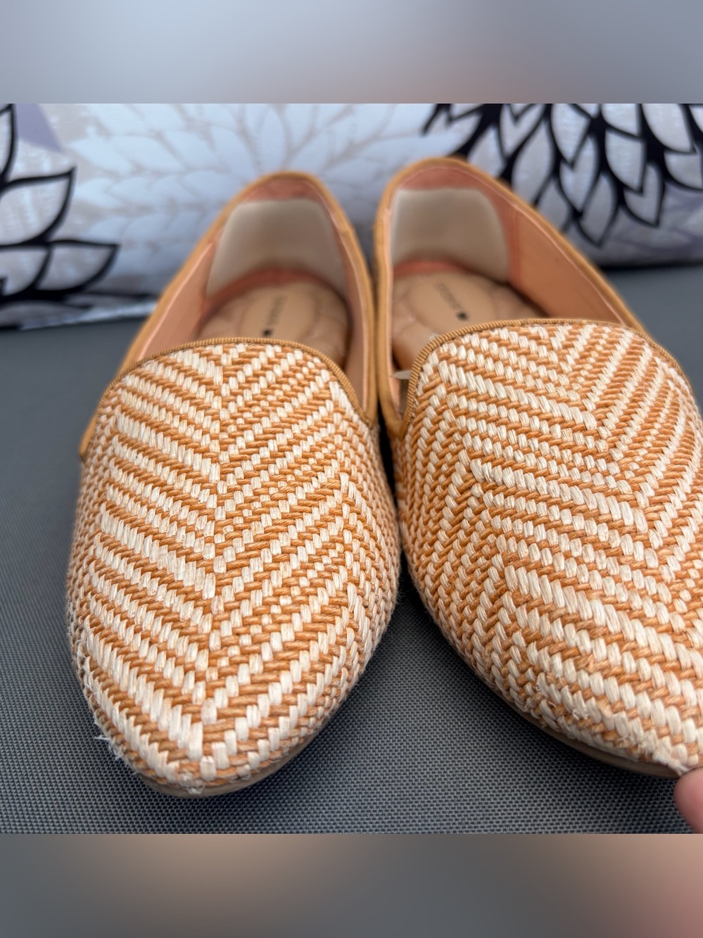 Birdies The Blackbird Loafer in Honey Herringbone Raffa Sz 6 Knot Slip On Flat - Picture 8 of 15